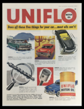 1956 Uniflo Motor Oil Vintage Print Ad - $264.68 MXN