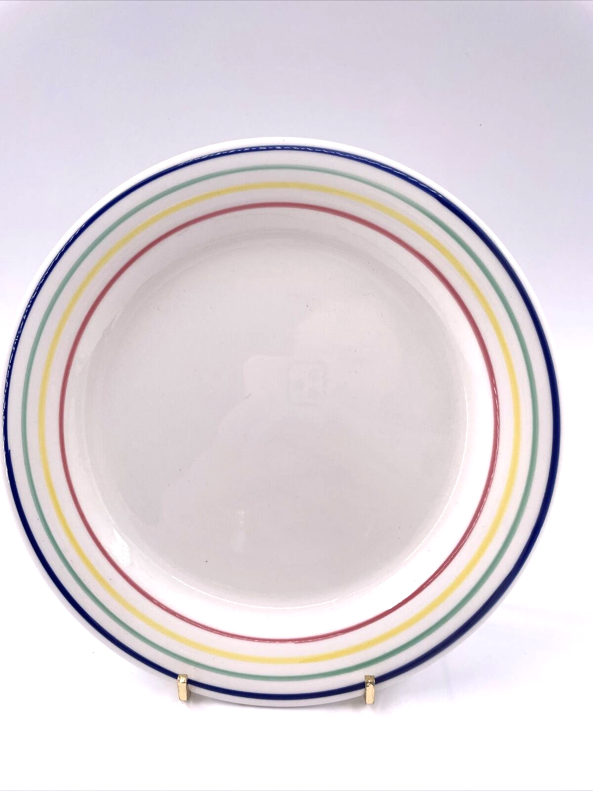 QUD15 by Quadrifoglio Rim Salad Plate Red, Blue, Green &amp; Yellow Rings - $5.93