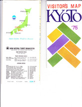 VINTAGE  VISITOR&#39;S  MAP  KOYOTO  &amp;  JAPAN  1975 - £7.44 GBP