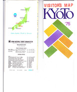 VINTAGE  VISITOR&#39;S  MAP  KOYOTO  &amp;  JAPAN  1975 - £7.46 GBP