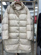 Winter 2022 Korean Womens Long Down Jacket New Detachable Hat White Duck Down co - £130.16 GBP