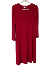Chicos Womens Travelers Bell Sleeve Red Dress Size 2 Large US 12 Valenti... - $46.41
