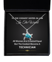 Necklace Present For Technician Sister-in-Law - Jewelry Turtle Pendant Gifts  - $49.95