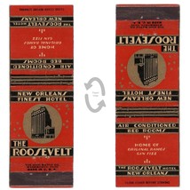 Vintage Matchbook Cover The Roosevelt Hotel New Orleans Louisiana 1930s art deco - £6.30 GBP
