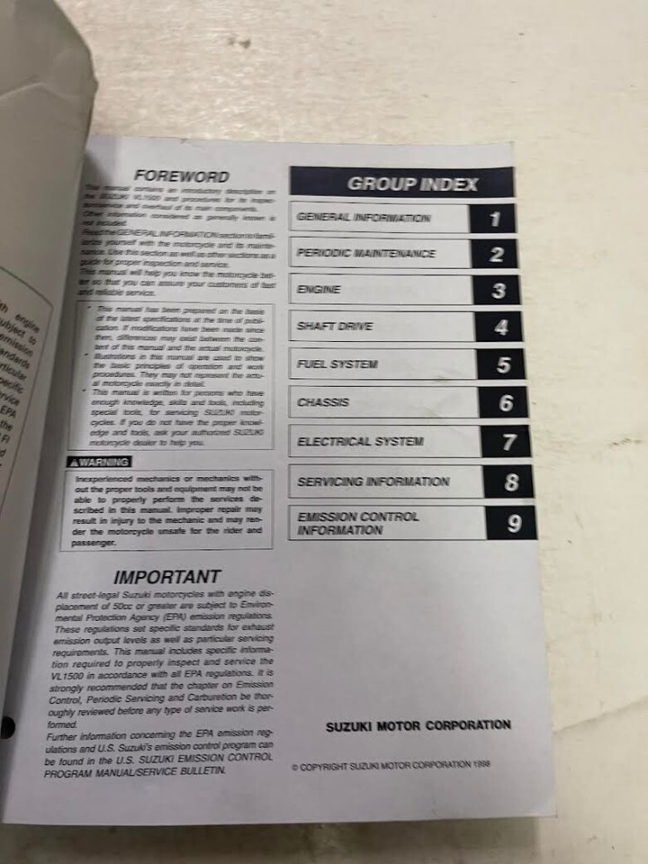 1999 2006 Suzuki VL1500 Service Shop Re[aor Manual Set 99500-39168-03e W Referen Item image 7