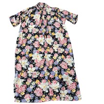 Christian Dior Vintage Black Floral Long Robe Kaftan Small - $81.60