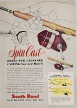 1954 Print Ad South Bend Spin Cast No. 1200 &amp; No. 1500 Fishing Reels S.B... - $20.68