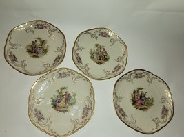 VtgRare Rosenthal Selb Germany Sanssouci 4 Set Plates with Romantic Scene 7-3/4&quot; - £57.58 GBP