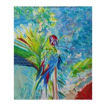 Betsy Drake Green Parrot II Throw - £51.43 GBP