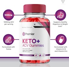 Premier Keto ACV Gummies for Curbing Appetite Cravings and Fat Burning 60ct - $29.69