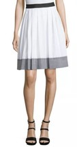 NWT Womens Diane von Furstenberg DVF Blk/Wht Dru Gingham-Trim A-Line Skirt Sz 12 - £63.11 GBP