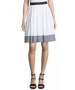 NWT Womens Diane von Furstenberg DVF Blk/Wht Dru Gingham-Trim A-Line Ski... - $108.30 CAD