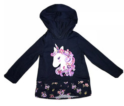 Garanimals Baby Toddler Girl 2T Unicorn Long Sleeve Floral Hoodie Shirt Top - £6.40 GBP