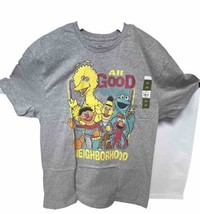 Sesame Street Men All Good Neighborhood Gray T-Shirt Size XL New With Tags - £9.53 GBP