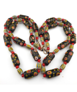 Amazing Vintage Gabri African Style Eyes Glass chevron beads necklace - $1,224.04 MXN