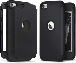 For Ipod Touch 5Th 6Th &amp; 7Th Gen - Black Hard Hybrid Nonslip Armor Impac... - $17.09