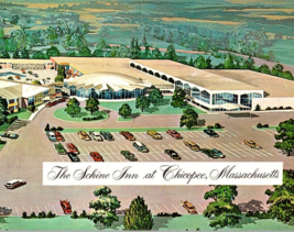 c1960s Vintage Schine Motor Inn Chicopee MA Unposted Panorama Chrome Postcard - £29.85 GBP