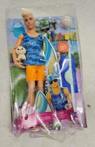 Ken Doll with Surfboard, Poseable Blonde Barbie Ken Beach Doll  - £15.81 GBP