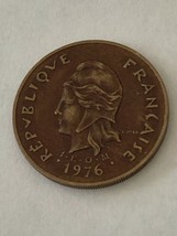 ~1976 French Polynesia Nickel Brass Coin~ 100 Francs~ Average Circulated ~ - £9.10 GBP