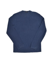 Giorgio Armani Long Sleeve T Shirt Mens 38 Navy Blue Crewneck Made in Italy - £28.63 GBP