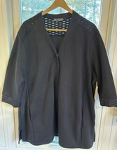 Seek No Further Fruit Of The Loom Womens Open Black Cardigan Sweater Siz... - $11.07