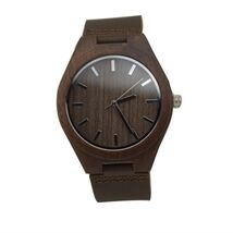 Men's BH All Natural Classic Wood Watch, Quartz, 45mm, Brown Leather Ban... - $15.00