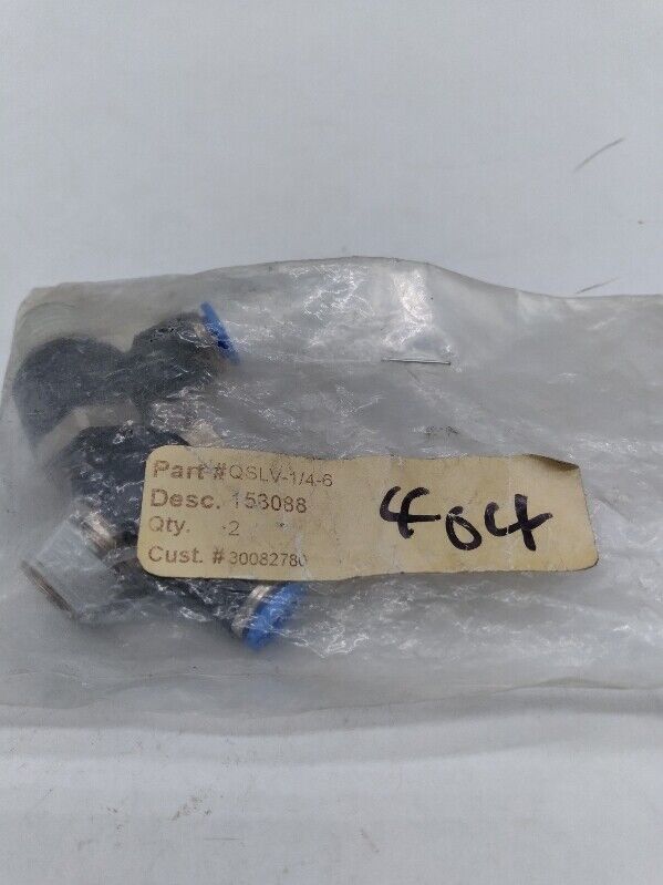 NEW Festo QSLV-1/4-6 Push-In L-Fitting Connector Lot of 2 - $9.35