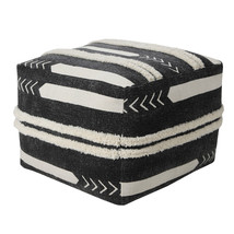 18" Black 100% Cotton Ottoman - $2,933.60 MXN