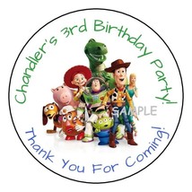 12 Personalized Toy Story Birthday Party Stickers Favors Labels tags 2.5... - £9.55 GBP