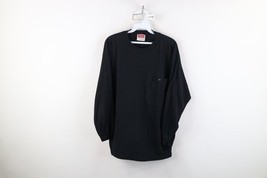 Vintage 90s Streetwear Womens Large Faded Blank Knit Big Pocket T-Shirt ... - $39.55