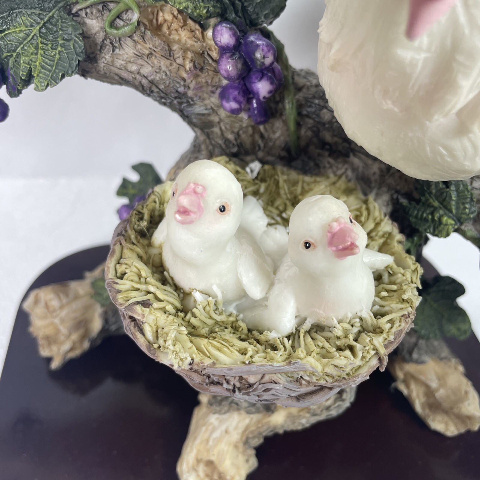 Meerchi White Dove Family With Babies Figurines With Wood Base Item image 3