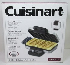 Cuisinart WMB-2ATM 4-Slice Belgian Waffle Maker, Stainless Steel - READ - £26.65 GBP