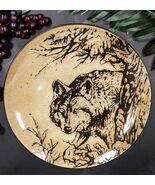 Pack Of 2 Rustic Western Forest Spirit Alpha Gray Wolf Round Dinner Plat... - €31,73 EUR