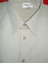 Alfani Mens Dress Shirt Large Tan Long Sleeve Just came from Cleaners Excellent - £6.31 GBP