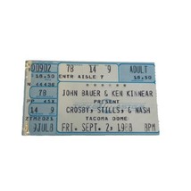 1988 Crosby Stills And Nash Ticket Stub, Sept 2 Tacoma Dome - Bauer &amp; Ki... - $12.00