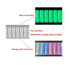 UV Color Changing &amp; Glow In Dark  Combo sublimation Blank Stainless 20oz... - $6.82