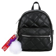 Mini Black Backpack Women Stone Leather Backpa For Girls Small Ladies Casual Day - £14.91 GBP