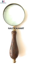 Vintage Inspired Brass Handheld Magnifying Glass w/Wood Handle 15X Handh... - $89.99