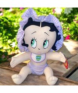 Betty Boop Baby Plush Easter Purple Gingham Easter Bib Sitting Stuffed D... - $25.46 CAD