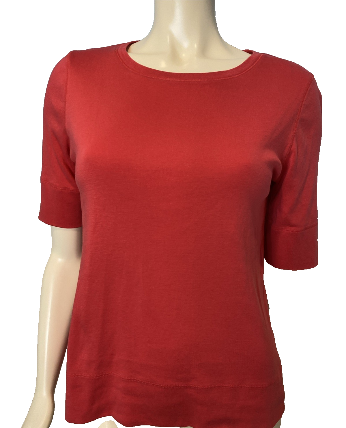 Chico&#39;s Red Round Neck Short Sleeve Tee Shirt Size M - $23.74