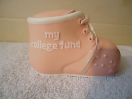 Vintage Russ &quot; My College Fund &quot; Pink Baby Shoe Bank &quot; BEAUTIFUL GIFT IT... - £11.76 GBP