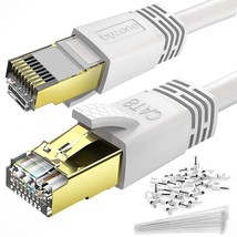 Cat 8 Ethernet Cables White 3 Ft High Speed Patch Cord 40Gbps 2000Mhz Gold Plate - £10.16 GBP