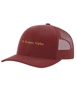Pi Kappa Alpha - Richardson Snapback Garnet Serif Font Hat (3D Embroidered) - £28.20 GBP