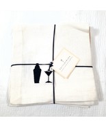 NEW Pottery Barn Cosmo Cocktail Napkins Set 4 Cloth Cotton Embroidered m... - $28.00