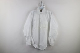 Deadstock Vintage 60s 70s Mens 15 32 Collared Long Sleeve Button Shirt White USA - £58.04 GBP