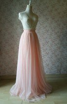 Pink Long Tulle Skirt Outfit Custom Plus Size Bridesmaid Tulle Skirt image 8