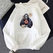 Grim  Telephone Call Funny Print  Vintage Sweatshirt Women Clothes Hooded Loose  - £71.49 GBP