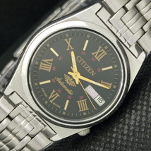 Genuine Vintage Citizen Automatic 8200 Japan Mens D/D Black Watch 608j-a317064-6 - £20.44 GBP