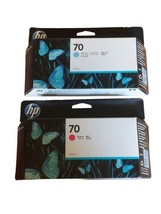 Genuine HP C9453A C9390A New 70 Light Cyan,  Magenta Ink Z2100 Z3100 Z32... - £44.20 GBP
