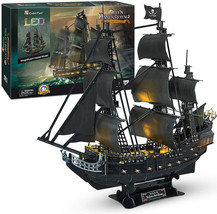 CubicFun 3D Puzzles 26.6&quot; Pirate Ship for Adults Sailboat Model Building Kits Ho - £80.41 GBP